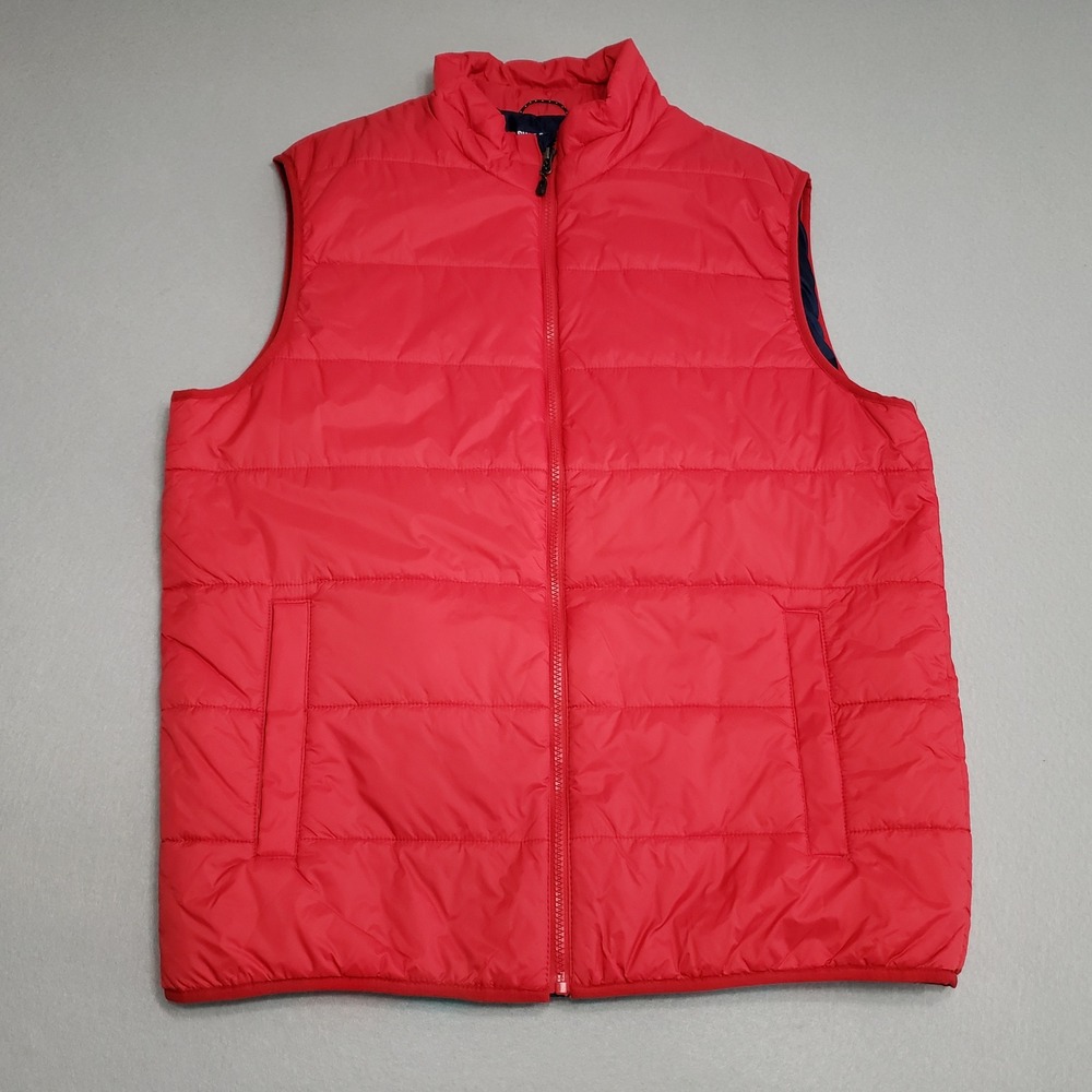 Swiss Tech‎ Men's Large Puffer Vest Brilliant Red Quilted Full Zip Mock Neck